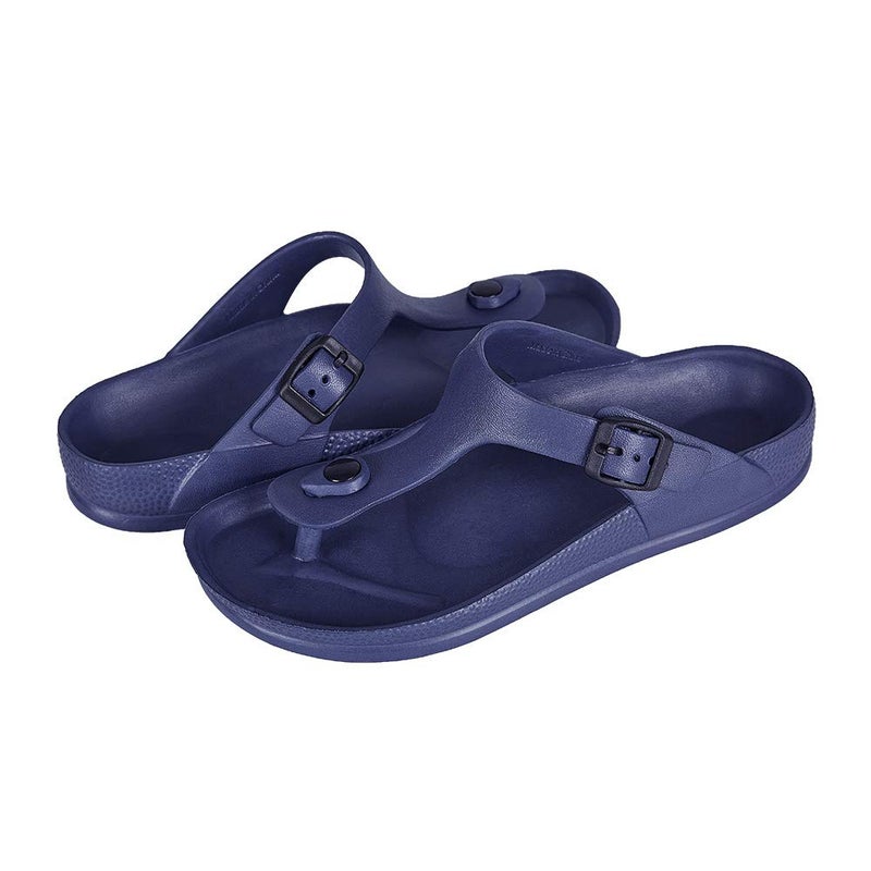 FUNKYMONKEY EVA Flip Flops Waterproof Adjustable Thong Sandals for Mens and Womens (8 M US, Navy/Flipflops) - Image 4